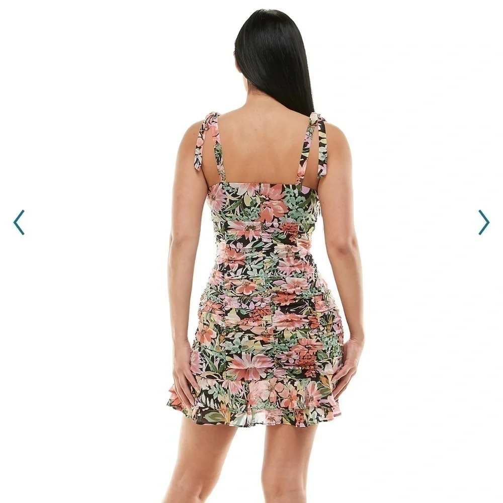 Lily Rose Floral Ruched Bodycon Mini Dress πβββββββββ - Picture 7 of 8